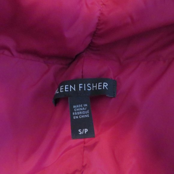 🎉⭐️🎉HP🎉⭐️🎉 Eileen Fisher, Down Puffer Vest-High Collar - S/P, Cranberry, EUC - Picture 10 of 15